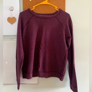 Madewell Maroon Reversible Sweater in Dot or Stripes Size M